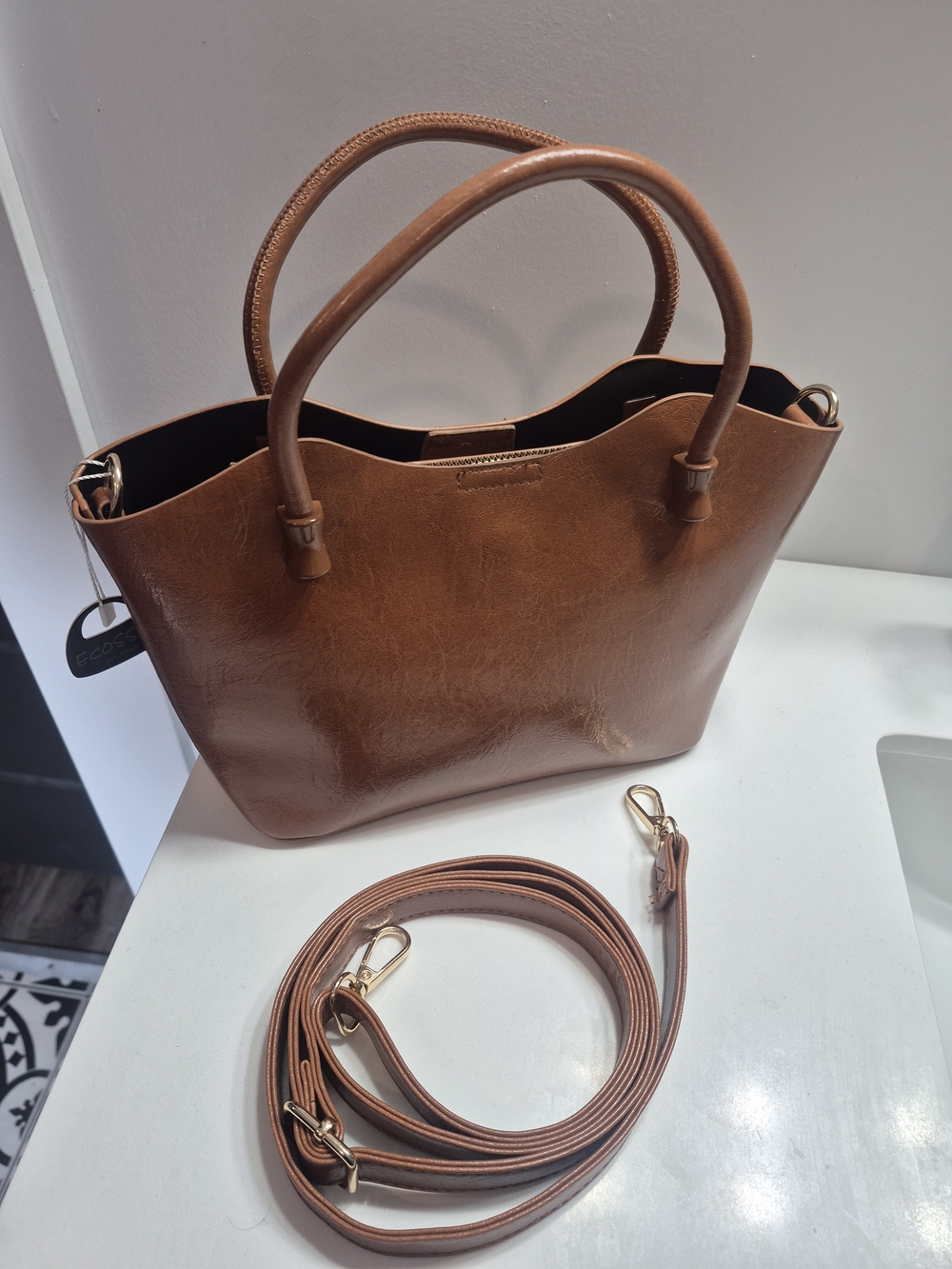 Ecosse UNQIUE Cognac Purse tote Satchel
